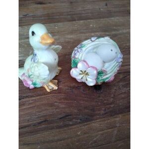 Vintage Fitz and Floyd Garden Rhapsody Salt Pepper Duck Eggs Easter